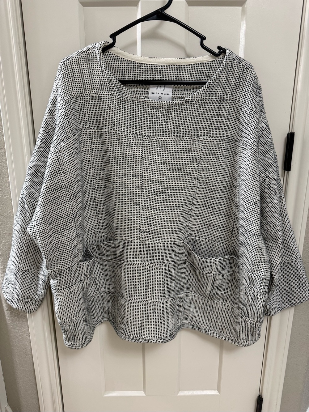 Jamie + The Jones Pierced T Sweater Handwoven Cotton Made USA M